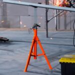 VEVOR 2500LBS Adjustable Pipe Stand Jack 27-52in V Head Folding - Image 2