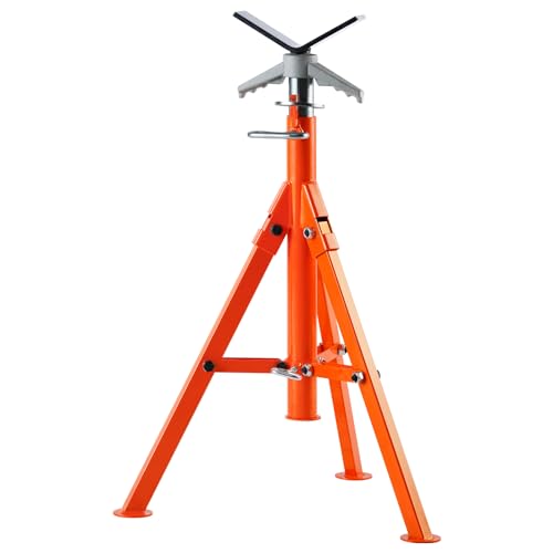 VEVOR Pipe Stand, 2500LBS Heavy Duty Pipe Jack Stands, 27.2"-52" VEVOR Pipe Stand, 2500LBS Heavy Duty Pipe Jack Stands, 27.2"-52" Height Adjustable V Head Pipe Stand, 45# Steel Folding Jack Stand for 1/2-12 inches Pipes
