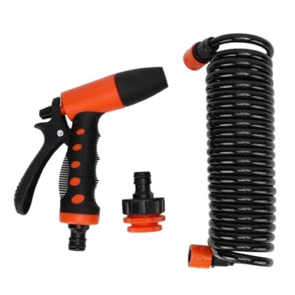 Vomeko High Pressure Washdown Kit (0 to 8bar) 6m Hose with Adjustable Nozzle, Multi Connector System for Car RV Yacht Deck Cleaning Comfort Grip Handle
