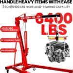 Heavy Duty 3-Ton Engine Hoist Crane: Foldable Steel Lift with 8-Ton Hydraulic Pump - Image 2