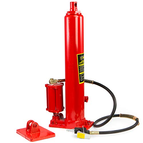 XtremepowerUS 8 Ton Air/Hydraulic Long Ram Jack Piston Ram 8-Ton XtremepowerUS 8 Ton Air/Hydraulic Long Ram Jack Piston Ram 8-Ton Capacity Cherry Crane Shop Engine Hoist Lift For Truck- 8.0 Lbs, Red
