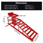 5 Ton Low Profile Hydraulic Car Lift Ramps 2 Pack Red - Image 3