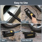 Inzeetor 150PSI Portable Tire Inflator Auto Air Pump LED Gauge - Image 5