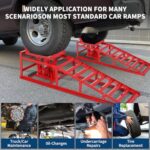2 Pack 5 Ton Hydraulic Car Ramps Low Profile Lift 9.8-16.21" - Image 3