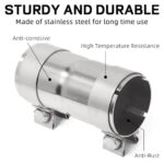 PALOZO 2" to 2" Stainless Steel Exhaust Adapter Pipe with Clamp - Image 3