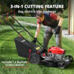 AMERISUN 21" Gas Lawn Mower 144cc 3-in-1 Mulch Bag Side Discharge - Image 3