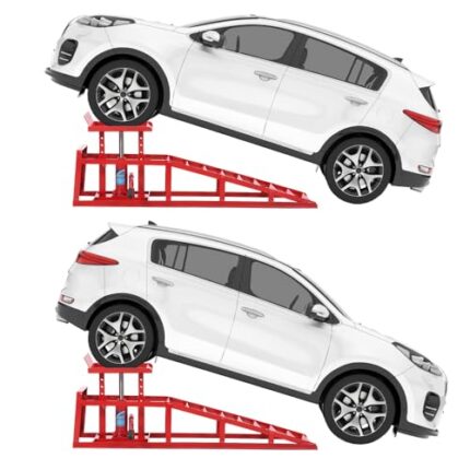 2 Pack Hydraulic Car and Truck Service Ramps,Low Profile Car Lift Service Ramps for Oil Changes,11000 Lbs (5 Tons), Adjustable Lift Height 9.8" to 16.21", Home Garage,Vehicle Auto Garage