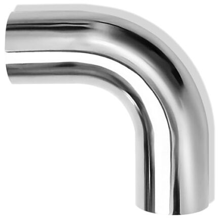 2.5 Inch 90 Degree Elbow Stainless Mandrel Bend Elbow - 2" Leg- 14GA/. 078" Wall - Thickned 2mm SS304 Stainless Steel Exhaust Piping Tip for Automotive Exhaust (OD: 2.5 ")