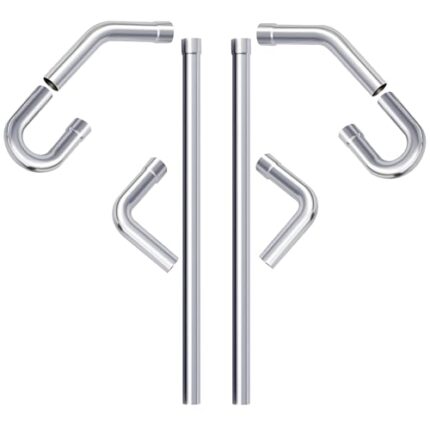 A-KARCK Mild Steel Mandrel Bends 8 Pcs, 3 Inches Mild Steel DIY Custom Exhaust Tubing Pipe Straight & U-Bend Kit, Universal Fit