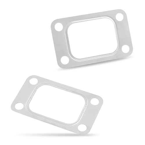 Sinytuto 2 PCS Automotive Turbocharger Inlet Gasket, Stainless Steel Manifold Sinytuto 2 PCS Automotive Turbocharger Inlet Gasket, Stainless Steel Manifold Gasket, Open Turbine Gasket, Compatible with T3 T34 T35 T38 GT35 GT35R (Silver)
