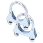 AFEISOL 2 Pack 1.5" U Bolt Clamp Saddle-Style Muffler Exhaust Clamps on Tip Pipes 38 mm Steel U-Bolt Exhaust Pipe Clamps (1-1/2")