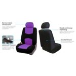 FH Group Purple Cloth Front Car Seat Covers Universal Washable - Image 6