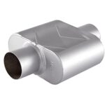 Universal Exhaust Muffler with Aggressive Sound, Anti-corrosive Muffler, Chamber Performance Mufflers for Cars, Trucks(2.5" center in | 2.5" center out | overall 13")