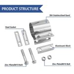 2PCS Stainless Steel Exhaust Pipe Repair Clamp | Universal Automotive Fix - Image 4
