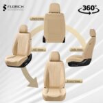 Premium Leather Car Seat Covers | Waterproof Universal Fit | Beige Luxury Protection - Image 6