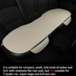 Premium Linen Car Seat Covers: 3-Piece Universal Fit, Beige Cushion Protection - Image 6