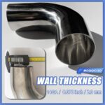 2.5" 90 Degree Mandrel Bend Elbow SS304 Exhaust Pipe 14GA 2" Leg - Image 4