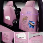 Pink Leather Car Seat Covers: Waterproof 5-Seat Universal Fit Luxury Women's Design - Image 4