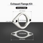 Stainless Steel Exhaust Flange Kit | 2.5" 2-Bolt Universal Welding Flange Set - Image 2