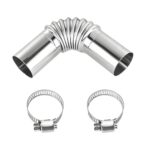KVAEY 2PCS Air Parking Heater Exhaust Pipe Tube Elbow Connector, 25mm Stainless Steel Diesel Boat Heater with 2 Connectors, Automotive Exhaust Pipes Replacement (1 PCS)