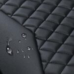 Premium Faux Leather Car Seat Covers Front 2PC Black Gold NonSlip - Image 6