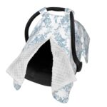 Floral Toile Baby Car Seat Cover Breathable Muslin Cotton Canopy - Image 2