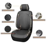 Flying Banner Car Seat Covers Full Set Black Leopard Gray Leather - Image 2
