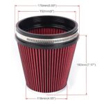 High-Flow 6" Cold Air Intake Filter Cone - Washable Red Performance Upgrade - Image 6