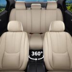 FaiFani Luxury Leather Car Seat Covers for Lexus ES300 ES350 5-Seat Beige - Image 3