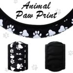 Dog Paw Car Accessories Set: 10PC Seat Covers, Steering Wheel, Cup Holder Pad - Image 4