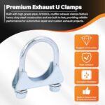 ```
AFEISOL 1.5" U Bolt Exhaust Clamp 2 Pack Steel Muffler Pipe 38mm
``` - Image 2