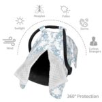 Floral Toile Baby Car Seat Cover Breathable Muslin Cotton Canopy - Image 8