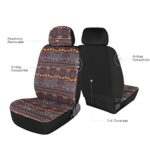 P&J Baja Blanket Car Seat Covers 9pc Blue Boho Universal Fit SUV Truck - Image 6