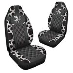Cow Print Car Seat Covers: Universal Fit, Black & White Front Seat Protectors - Image 3