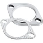 PALOZO 3" Stainless Steel Exhaust Flange Kit 76mm 2 Bolt Gasket Set - Image 2