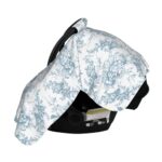 Floral Toile Baby Car Seat Cover Breathable Muslin Cotton Canopy - Image 3