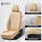 Premium Leather Car Seat Covers | Waterproof Universal Fit | Beige Luxury Protection - Image 3