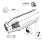 4" Inlet 6" Outlet Diesel Exhaust Tip 15" Polished Rolled Angle Cut - Image 6