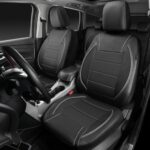 Universal Leather Car Seat Covers: SUV Van Truck Fit, Airbag Safe, Black Grey - Image 3