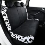 Cow Print Car Seat Covers | Rear Bench Protector with Cup Holder Compatibility - Image 3