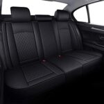 Waterproof Leather Car Seat Covers - Universal Fit, Full Set, Premium Black Protection - Image 3