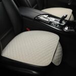 Premium Linen Car Seat Covers: 3-Piece Universal Fit, Beige Cushion Protection - Image 8