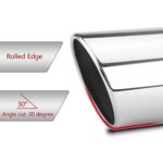 4" Inlet 6" Outlet Diesel Exhaust Tip 15" Polished Rolled Angle Cut - Image 5
