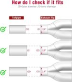 Dual Exhaust Tips 2.5 to 3.5 Inch Stainless Steel Angle Cut 2 Pack - Image 2