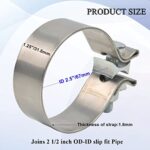 2.5 Inch Exhaust Band Clamp Narrow Seal Butt Joint Stainless - Image 2