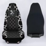 Cow Print Car Seat Covers: Universal Fit, Black & White Front Seat Protectors - Image 5