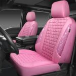 Pink Bling Diamond Leather Car Seat Covers Waterproof Universal Fit - Image 9