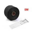 Black Fiberglass Exhaust Heat Wrap 2x16.5ft Kit with Ties - Image 5