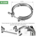4" V Band Clamp 304 Stainless Steel Turbo Exhaust Quick Release - Image 2