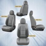 5PC Nappa Leather Car Seat Covers Universal Fit Gray Breathable - Image 7